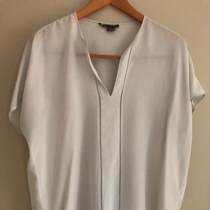 Loose Vince silk top gray blue color